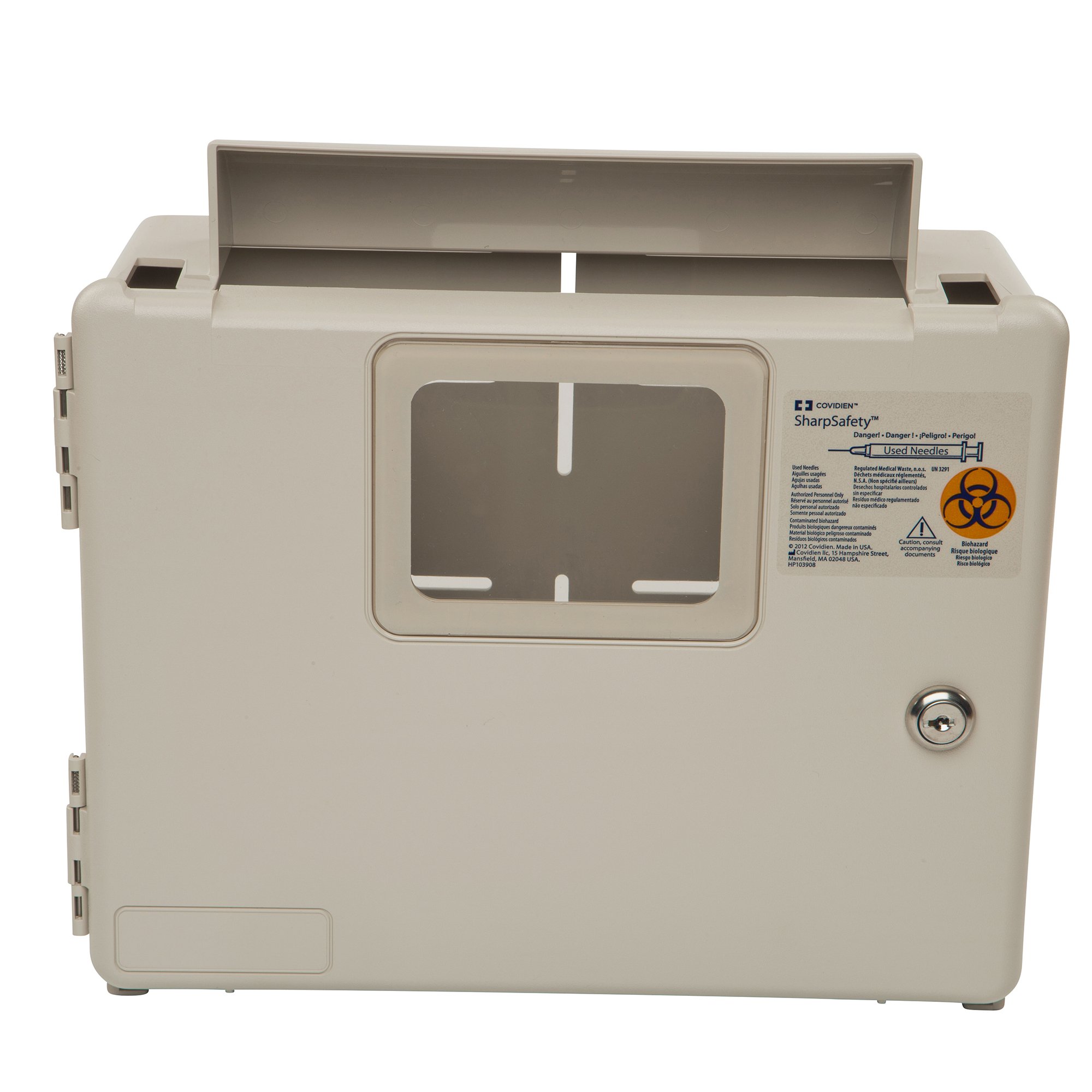 Cabinet 5 Qt SharpSafety™ In-Room™ Wall Enclosure, Sharps Box Only Wall Mount ABS Plastic w/Windo Beige (1/EA 5/CS) by Cardinal  ID 85165H